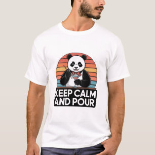 Keep Calm and Pour On Panda Bartender Shirt