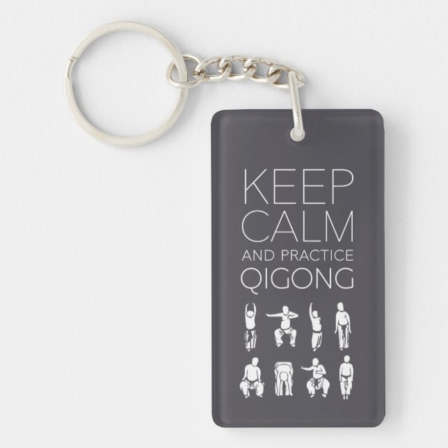 Keep Calm and Practice Qigong Keychain (Front)