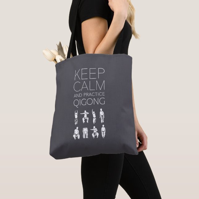 Keep Calm and Practice Qigong Tote Bag (Close Up)