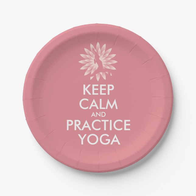 Keep calm and practice yoga paper plates (Front)