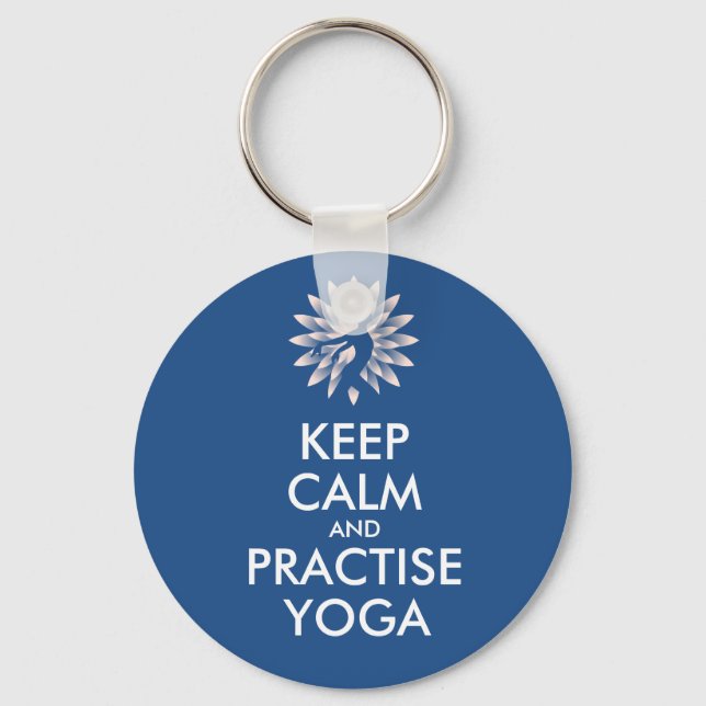 Keep calm and practise yoga keychain (Front)