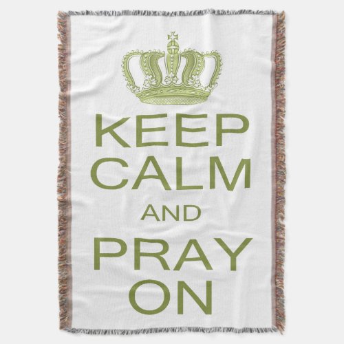 Keep Calm and Pray On Large Royal Decree Throw Blanket