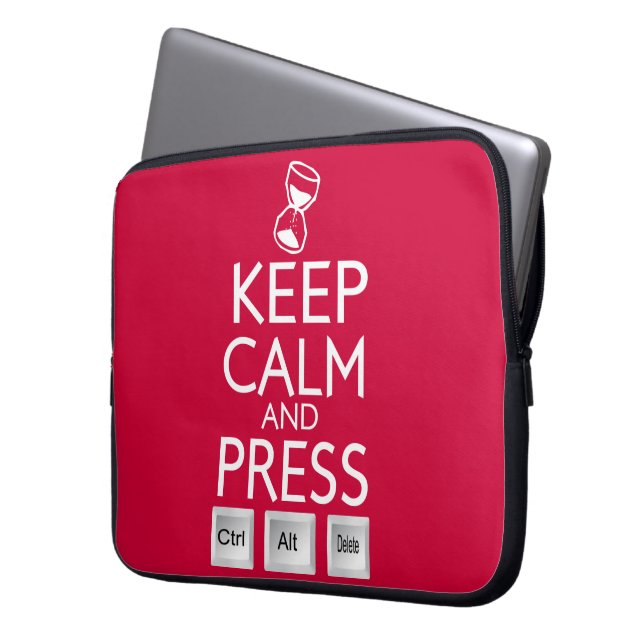Keep Calm and press control Alt and delete funny Laptop Sleeve (Front Left)
