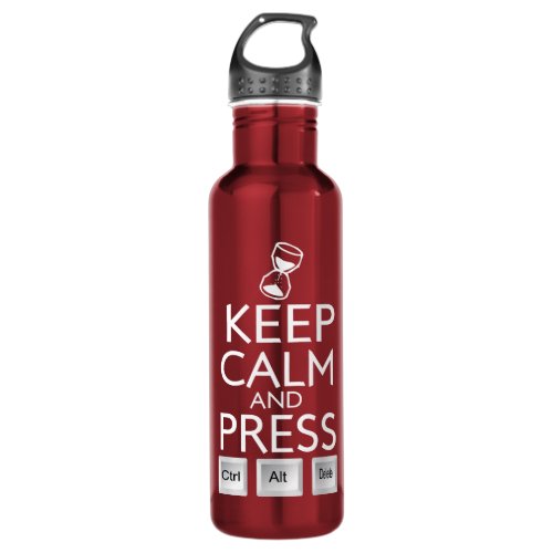 Keep Calm and press control Alt and delete funny Water Bottle