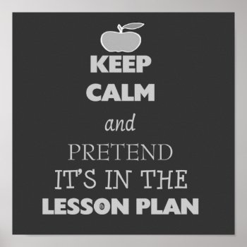 Keep Calm And Pretend Its In The Lesson Plan Poster by sonyadanielle at Zazzle