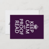 Keep Calm 'and' Proofread (adn) (in any color) Business Card (Front/Back)