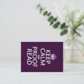 Keep Calm 'and' Proofread (adn) (in any color) Business Card (Standing Front)