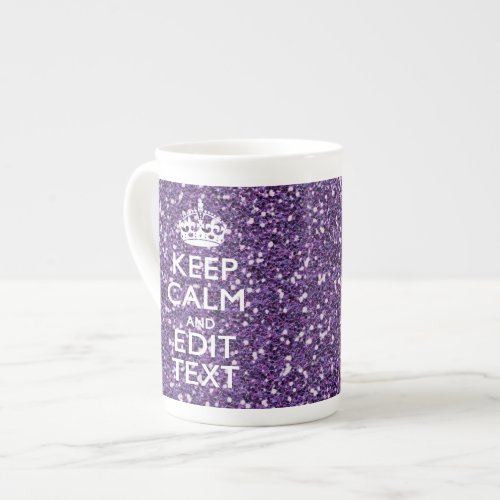 Keep Calm and Purple Mauve Bone China Mug