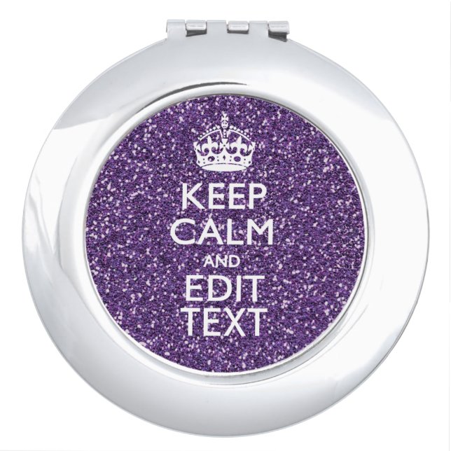 Keep Calm and Purple Mauve Makeup Mirror (Front)
