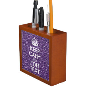 Keep Calm and Purple Mauve Pencil Holder
