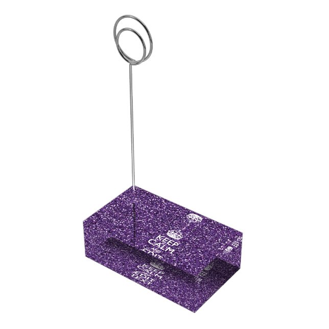 Keep Calm and Purple Mauve Place Card Holder (Corner)