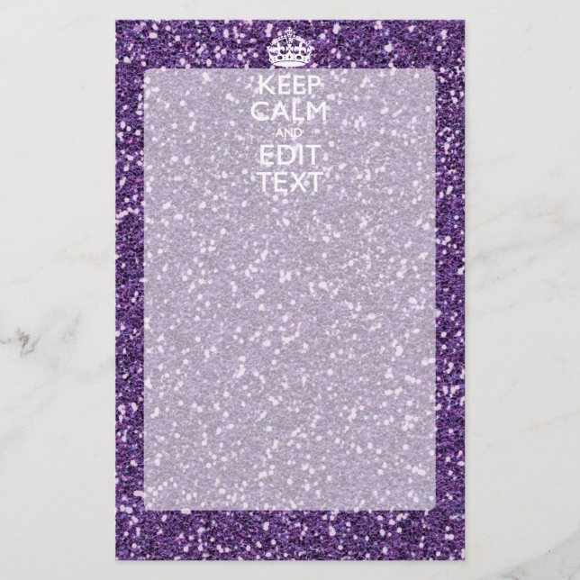 Keep Calm and Purple Mauve Stationery (Front)