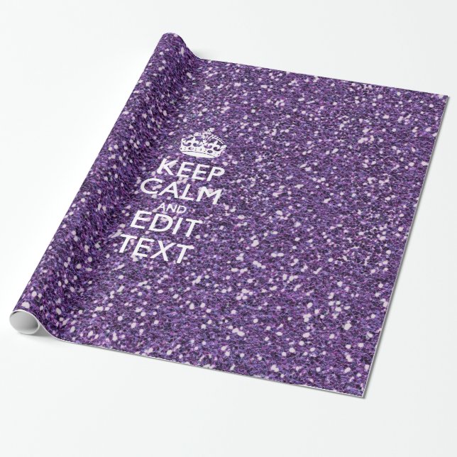Keep Calm and Purple Mauve Wrapping Paper (Unrolled)