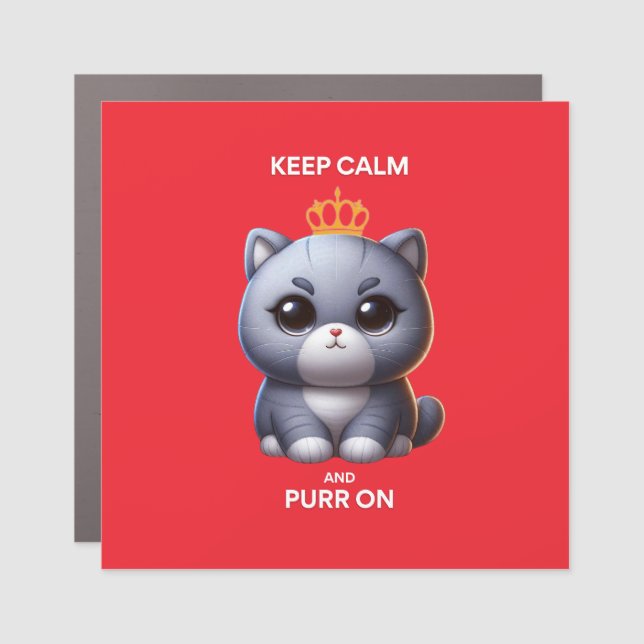 Keep Calm and Purr On Magnet (Front)