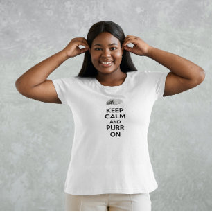 Keep Calm and Purr On Sketch Sleeping Cat T-Shirt