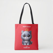 Keep Calm and Purr On Tote