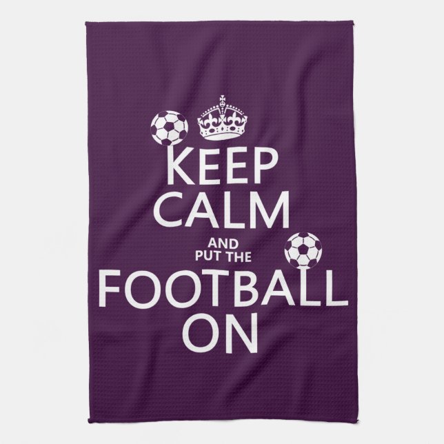 Keep Calm and (put the) Football On (customizable) Towel (Vertical)