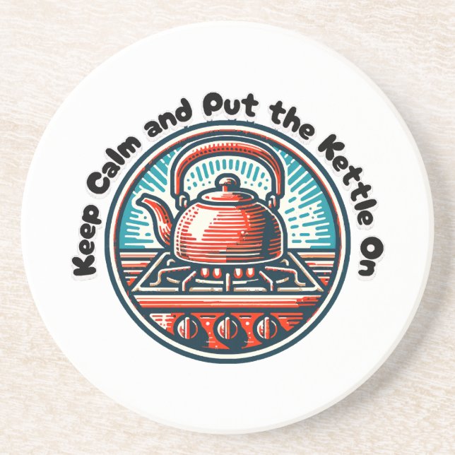 Keep Calm and Put the Kettle On Coaster (Front)