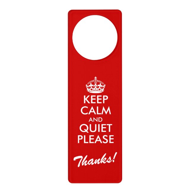 Keep Calm and quiet please thanks door hanger (Front)
