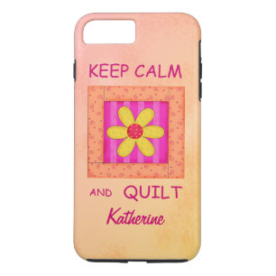 Keep Calm and Quilt Block Personalized Your Name iPhone 8 Plus/7 Plus Case