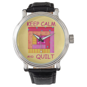 Keep Calm and Quilt Colorful Log Cabin Block Watch
