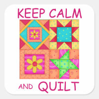 Keep Calm and Quilt Colorful Patchwork Blocks