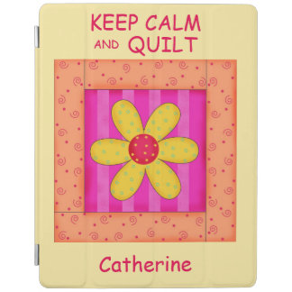 Keep Calm and Quilt Flower Name Personalized iPad Smart Cover