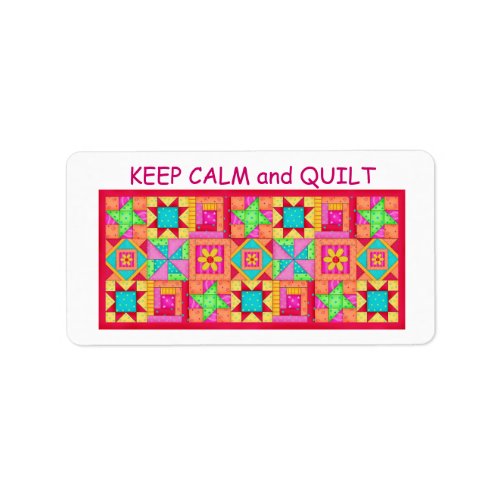 Keep Calm and Quilt Multi Block Patchwork Quilt Label