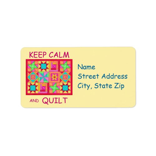 Keep Calm and Quilt Multi Block Patchwork Quilt Label