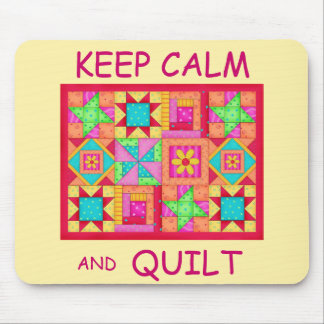 Keep Calm and Quilt Multi Block Patchwork Quilt Mouse Pad