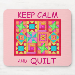 Keep Calm and Quilt Multi Block Patchwork Quilt Mouse Pad