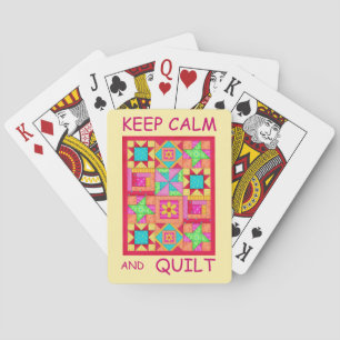 Keep Calm and Quilt Multi Block Patchwork Quilt Poker Cards