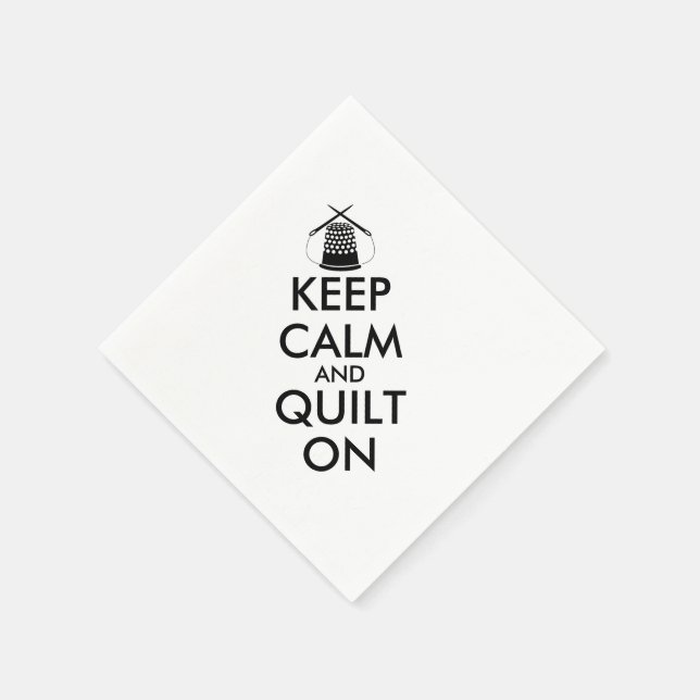 Keep Calm and Quilt On Sewing Thimble Needles Napkins (Corner)
