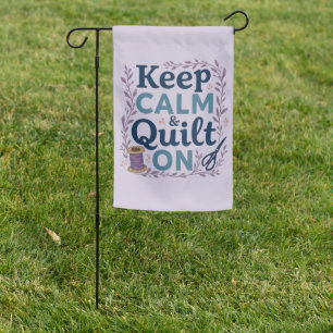 Keep Calm and Quilt On Vintage Sewing Lover Design Garden Flag
