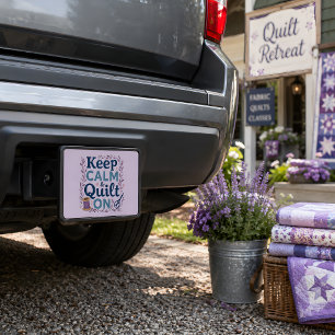Keep Calm and Quilt On Vintage Sewing Lover Design Hitch Cover