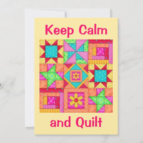 Keep Calm and Quilt Patchwork Quilt Invitation