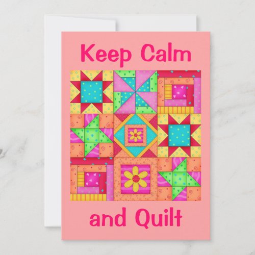 Keep Calm and Quilt Patchwork Quilt Invitation