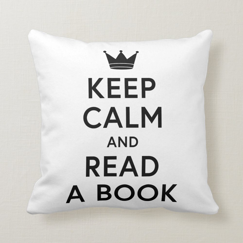 Keep Calm and Read a Book Bookish Book Cushion for Adults