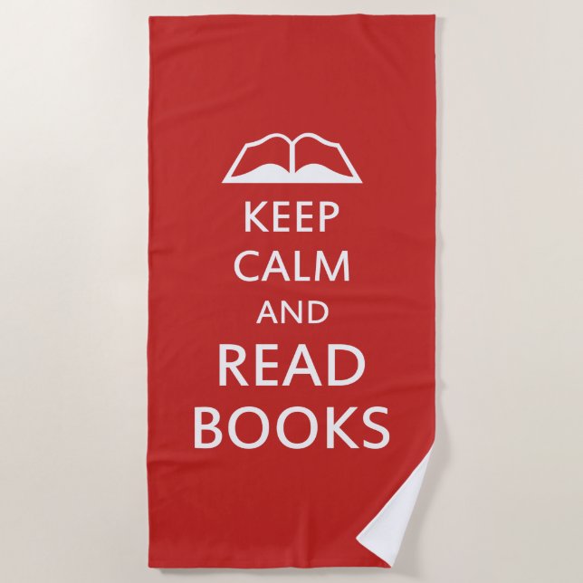 Keep calm and read books beach towel (Front)