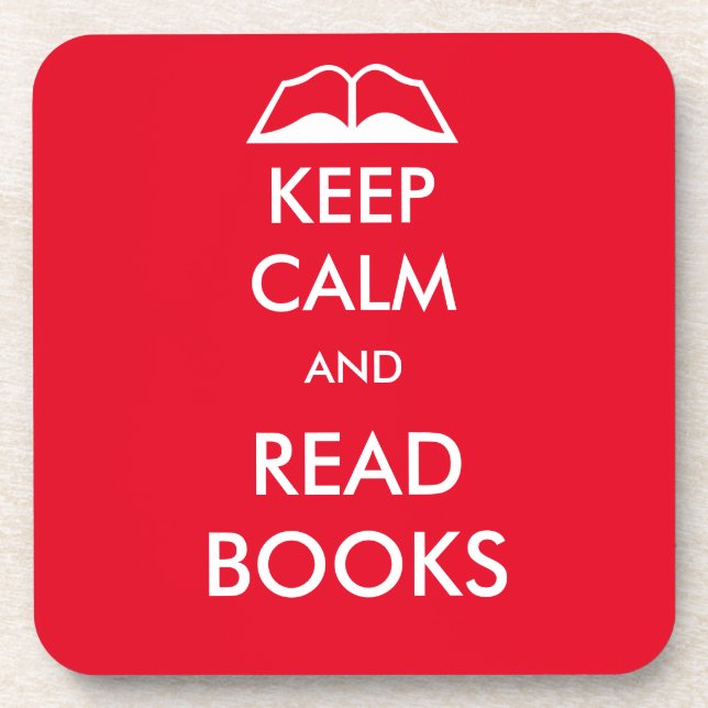 Keep calm and read books drink coaster (Front)
