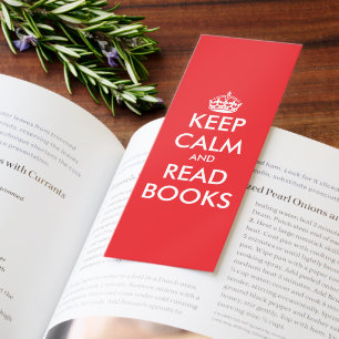 Keep calm and read books funny custom bookmarks
