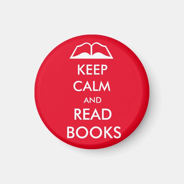 Keep calm and read books magnet (Front)