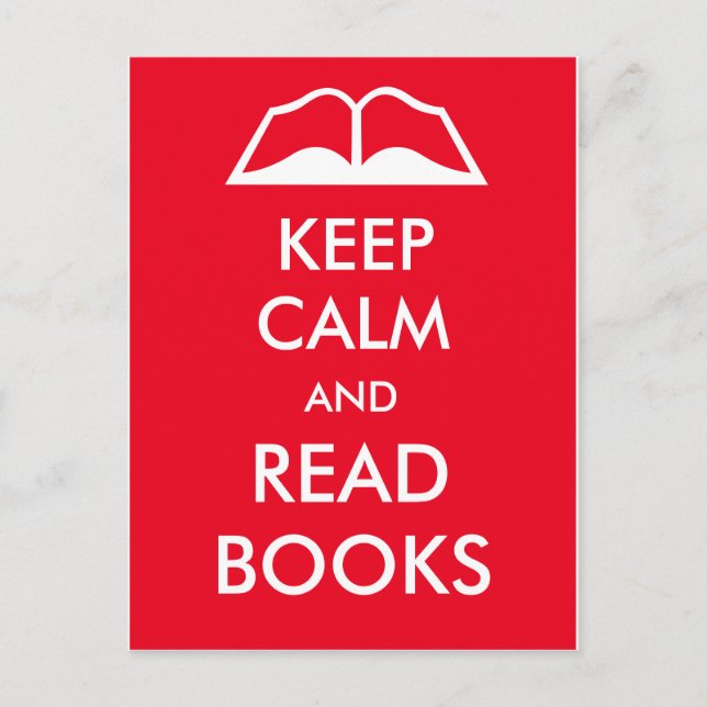 Keep calm and read books postcard (Front)