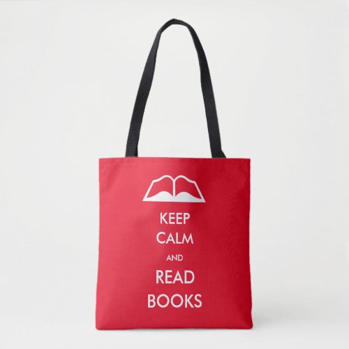 Keep calm and read books tote bag