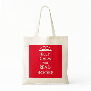 Keep calm and read books tote bag