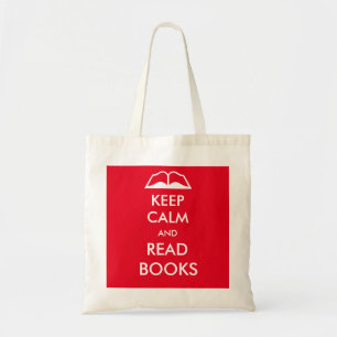 Keep calm and read books tote bag