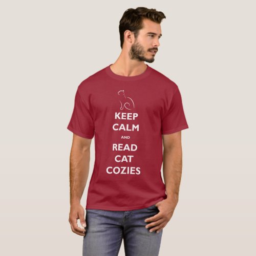 Keep Calm and Read Cat Cozies Mens T_shirt