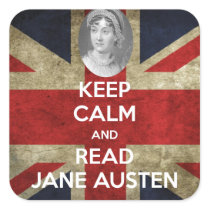Keep Calm and Read Jane Austen Square Sticker