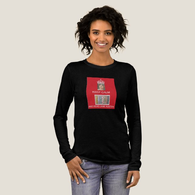 Keep calm and read Jane Austen Tri-Blend Shirt (Full Front)