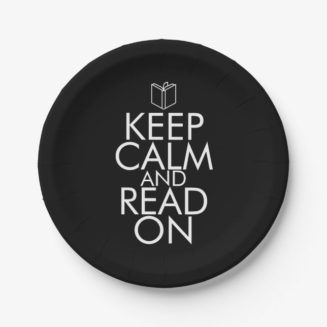 KEEP CALM AND READ ON PAPER PLATES (Front)